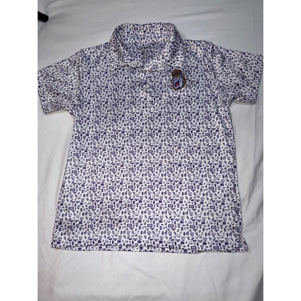 Garbarb Kids JMU James Madison University Dukes Polo Shirt Purple White 5T